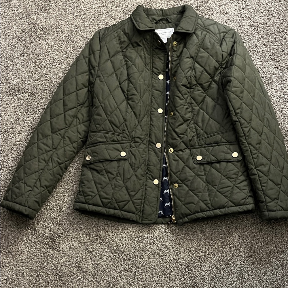 Charter Club Olive Jacket with Gold Details